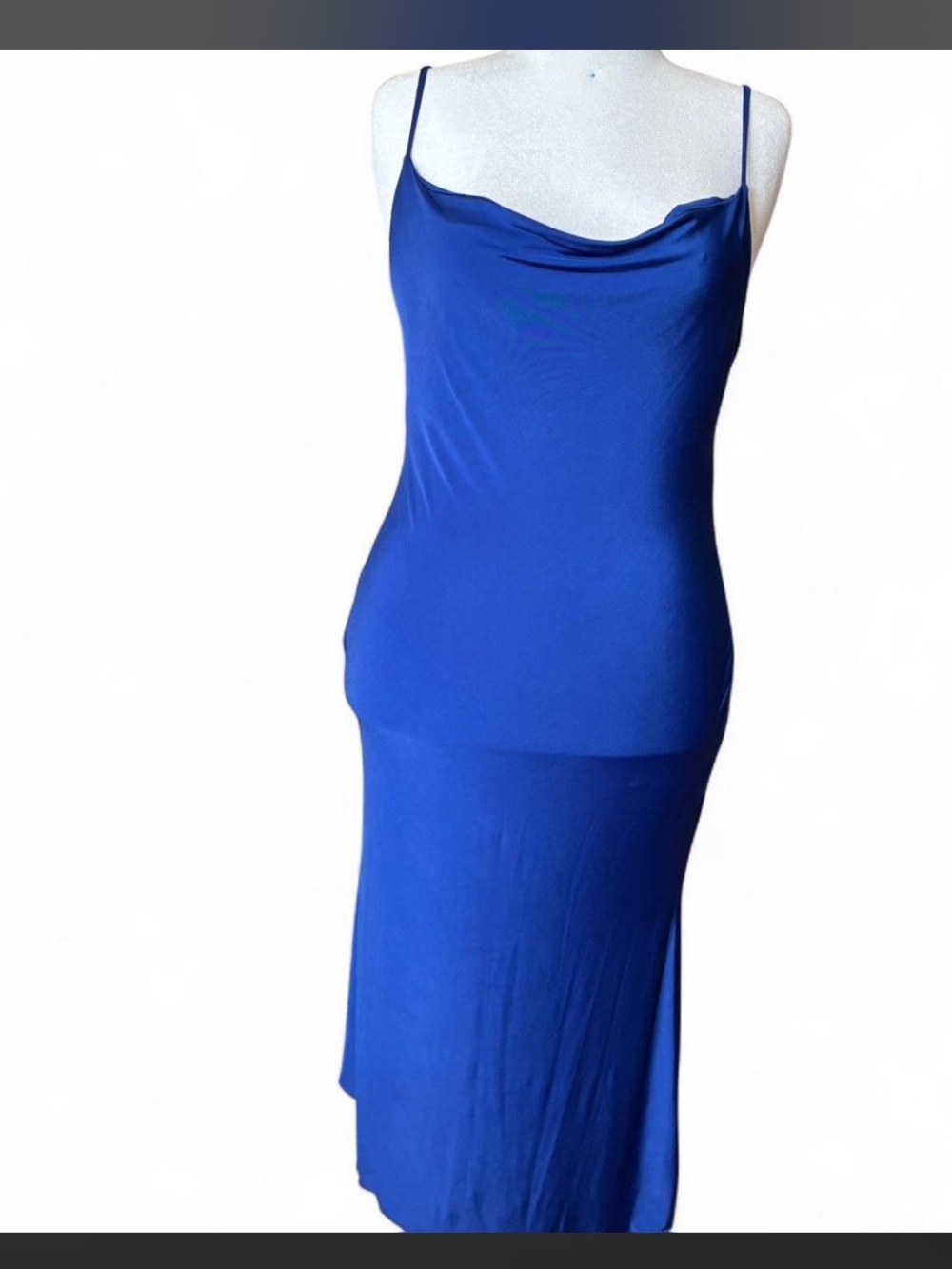 Sincerely Jules Royal Blue Cowl Slip Maxi Dress